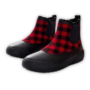 Easy Spirit Snow Boots Waterproof Comfort Buffalo Plaid Black Icicles 8M New